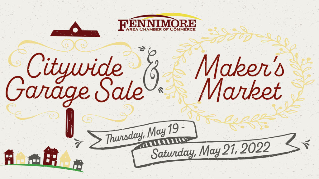 City of Fennimore citywide garage sales and makers market on May 19 - May 21