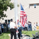 Raising the Flags at dedication